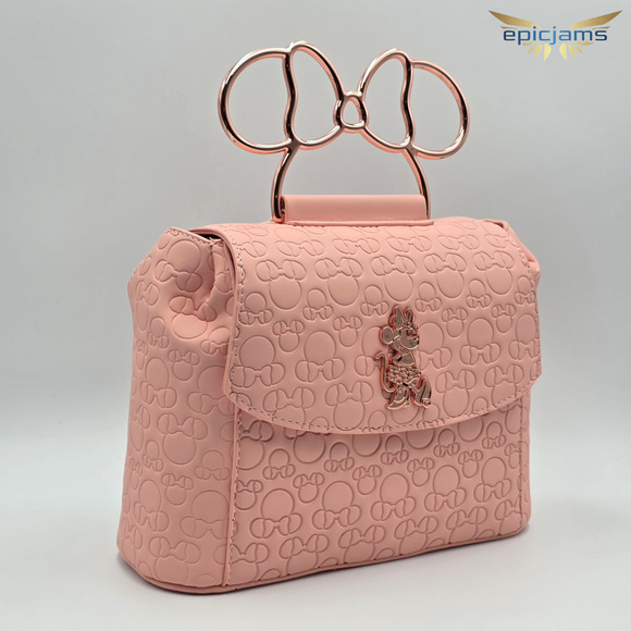 Loungefly Disney Minnie Mouse Embossed Blush Pink  Crossbody Bag Purse New - Picture 4 of 8